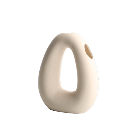 Nordic Ceramic Vase - O Shaped - Minimalist Home Decor Accent cabinet Sleek Contemporary Sophisticated Unique Elegant Decorative Trendy stylish Minimalist Artistic Luxury Designer tabletop table decor accessories tableware living room decor coffee table decor