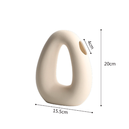 Nordic Ceramic Vase - O Shaped - Minimalist Home Decor Accent cabinet Sleek Contemporary Sophisticated Unique Elegant Decorative Trendy stylish Minimalist Artistic Luxury Designer tabletop table decor accessories tableware living room decor coffee table decor