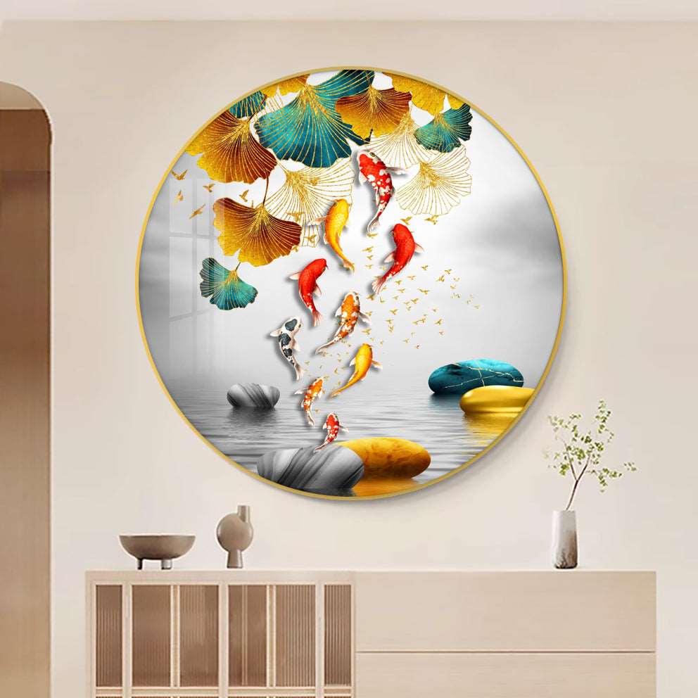 Fish Aquarium Wall Painting Round - Bliss Vie