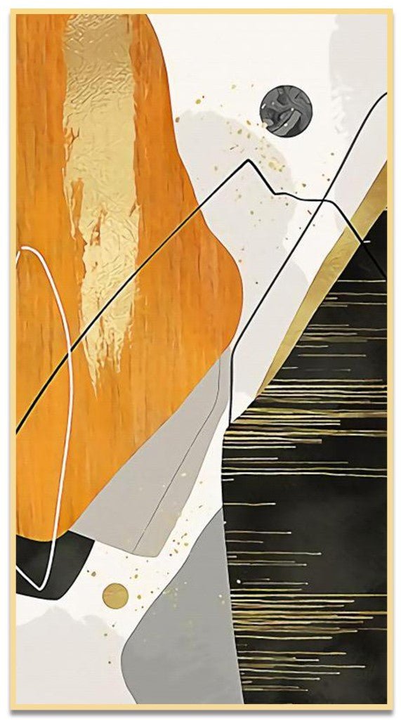 Abstract Wall Painting - Golden rich colours (50x100 cm) - Bliss Vie