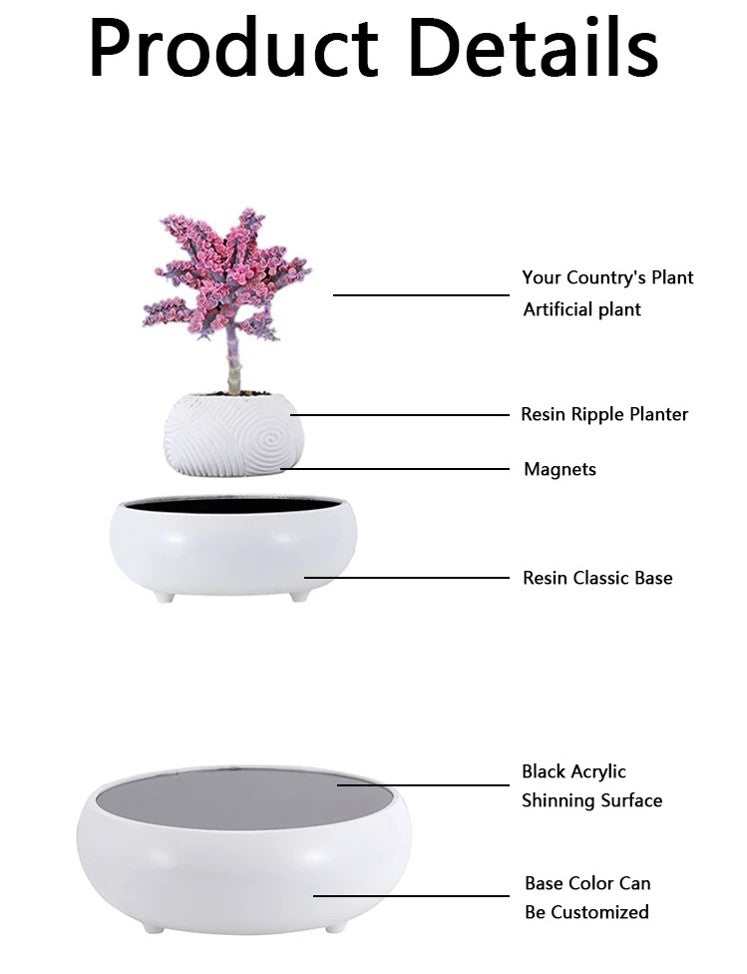 Floating Greenery - Faux Bonsai Magnetic Floating Plant for Tranquil Home Decor cabinet Sleek Contemporary Sophisticated Unique Elegant Decorative Trendy stylish Minimalist Artistic Luxury Designer tabletop table decor accessories tableware living room decor coffee table decor