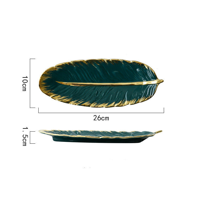 Nature-Inspired Elegance: Feather Leaf Tray - Decorative Trays Home Decor cabinet Sleek Contemporary Sophisticated Unique Elegant Decorative Trendy stylish Minimalist Artistic Luxury Designer tabletop table decor accessories tableware living room decor coffee table decor