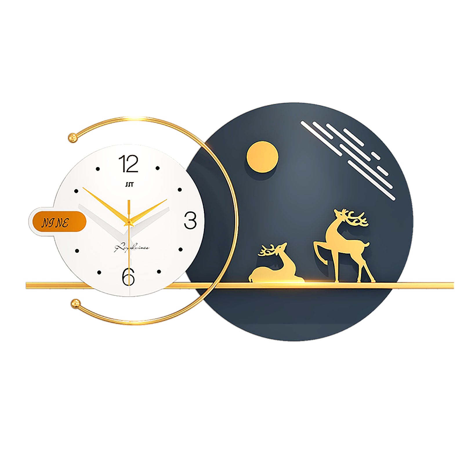 Unique Deer Design Wall Clock | Home Decor Unique Luxury Large wall wall art wall accents wall clock large artistic wall clock Contemporary Nordic Timepiece Timekeeping Scandinavian oversized modern