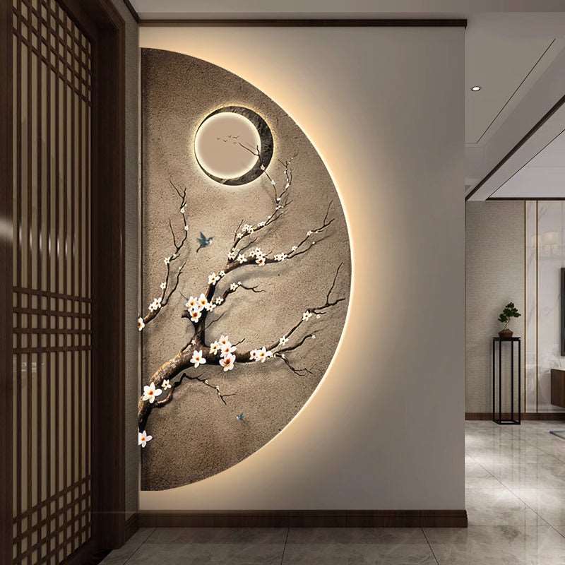 Wall Décor Semi Circle Branches with LED - Bliss Vie