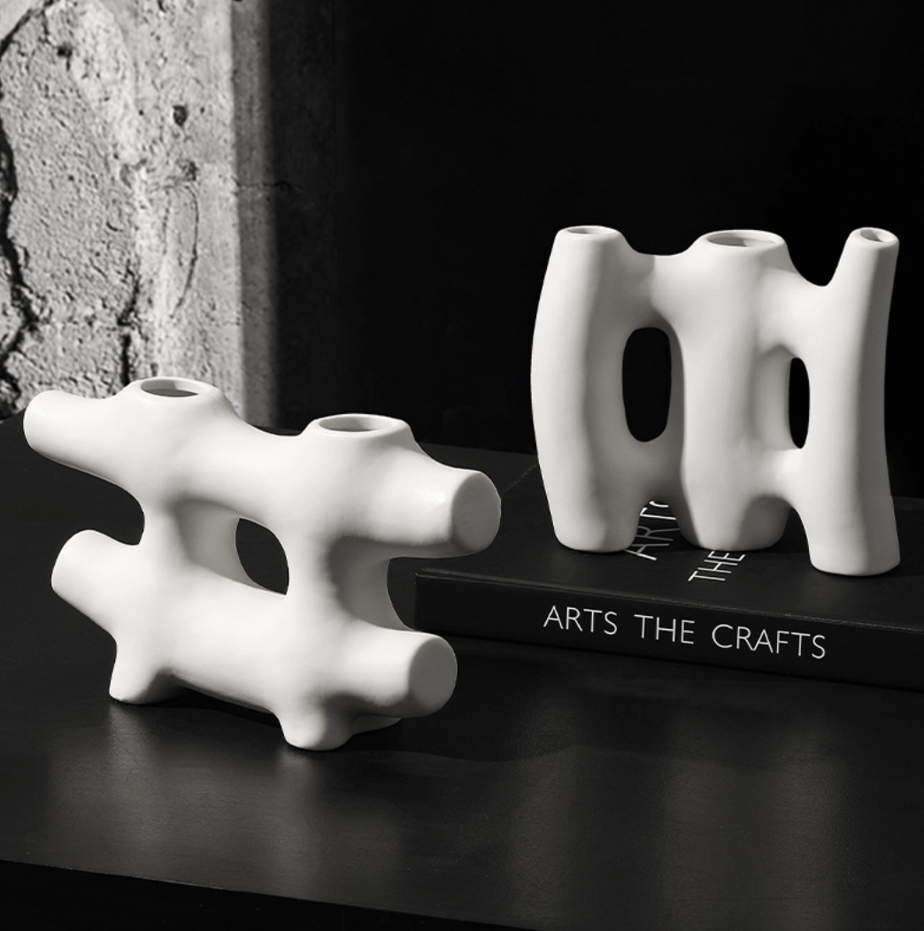 Abstract Hashtag Ceramic Vase | Home Decor cabinet Sleek Contemporary Sophisticated Unique Elegant Decorative Trendy stylish Minimalist Artistic Luxury Designer tabletop table decor accessories tableware living room decor coffee table decor