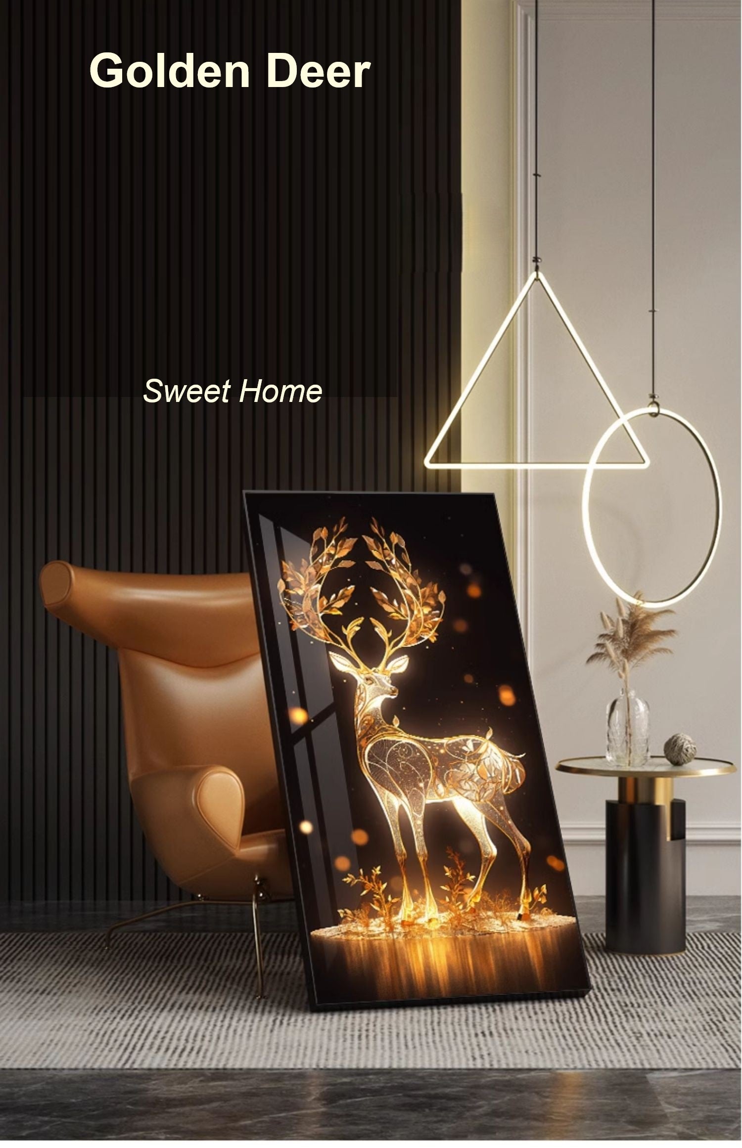 Golden Deer Wall Painting