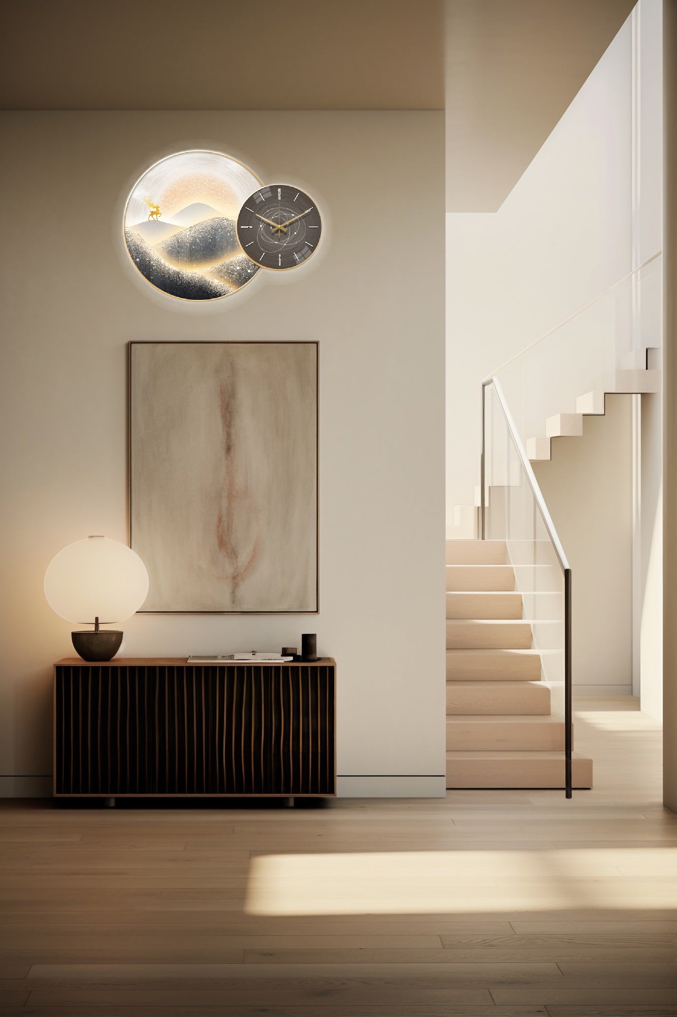 Living Room Wall Clock with Painting Sand | BLISS VIE