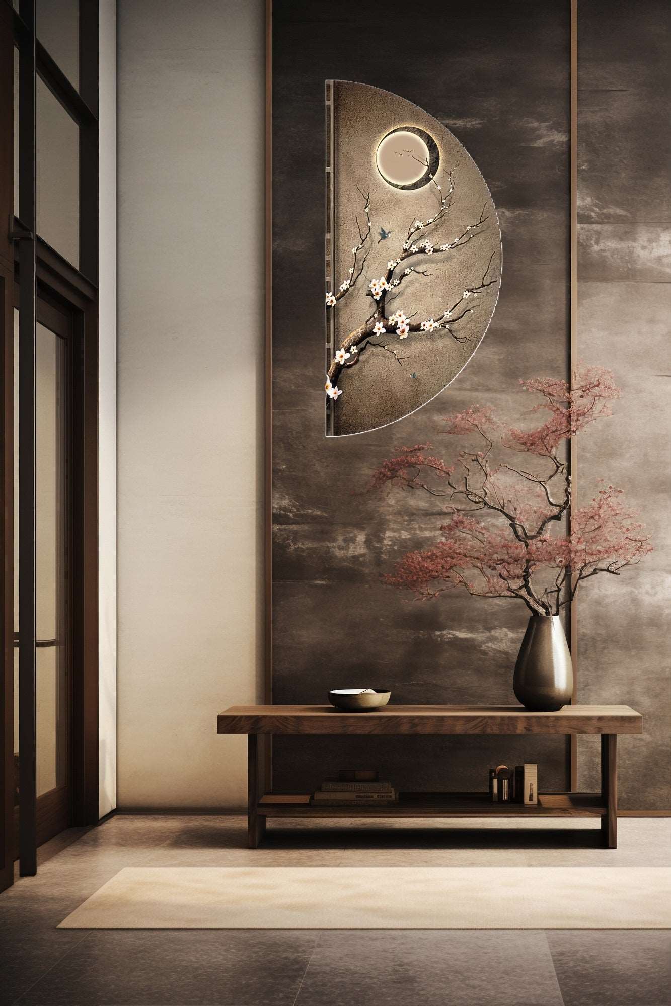 Wall Décor Semi Circle Branches with LED - Bliss Vie