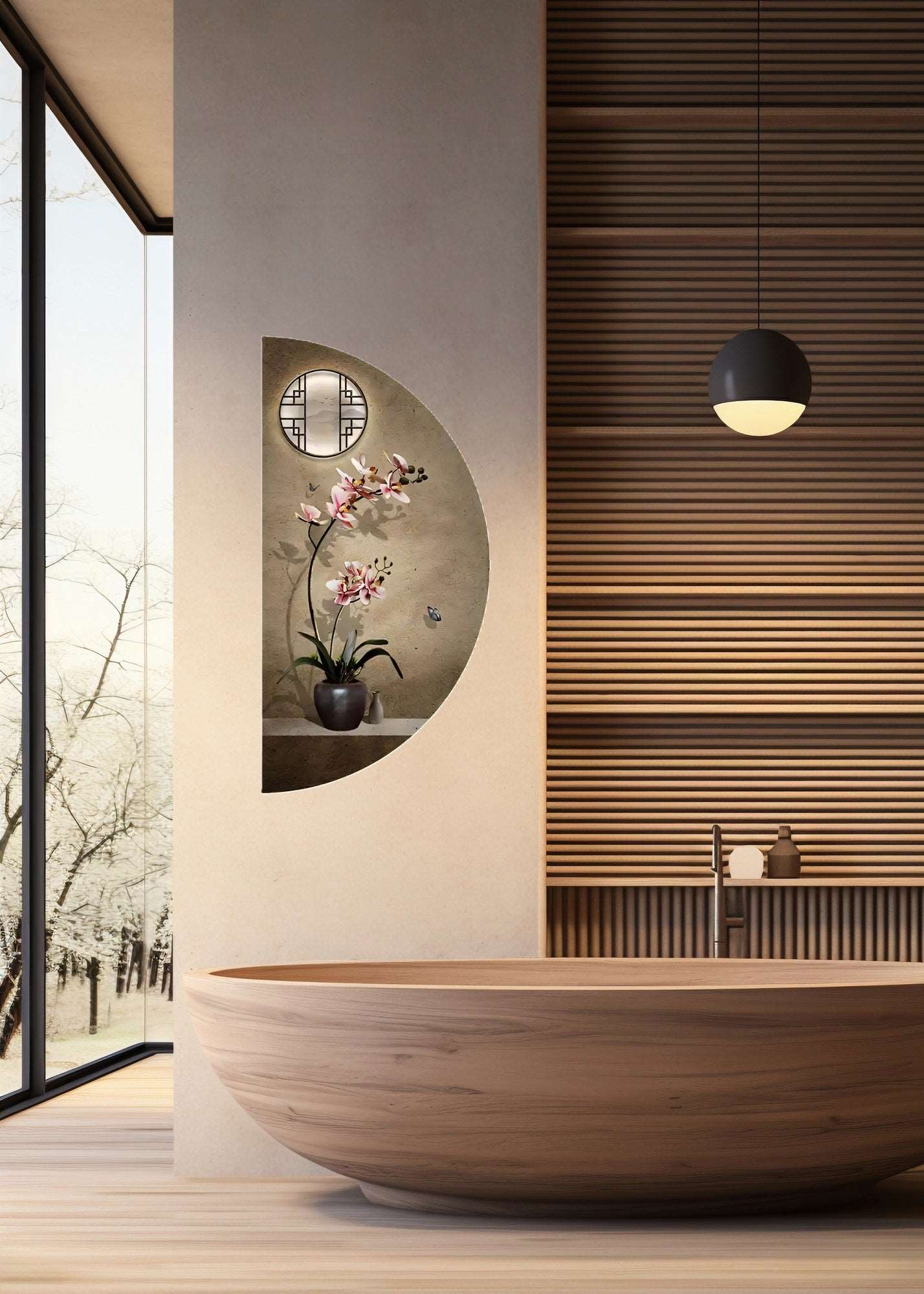 Wall Décor Semi Circle Flower Pot with LED - Bliss Vie