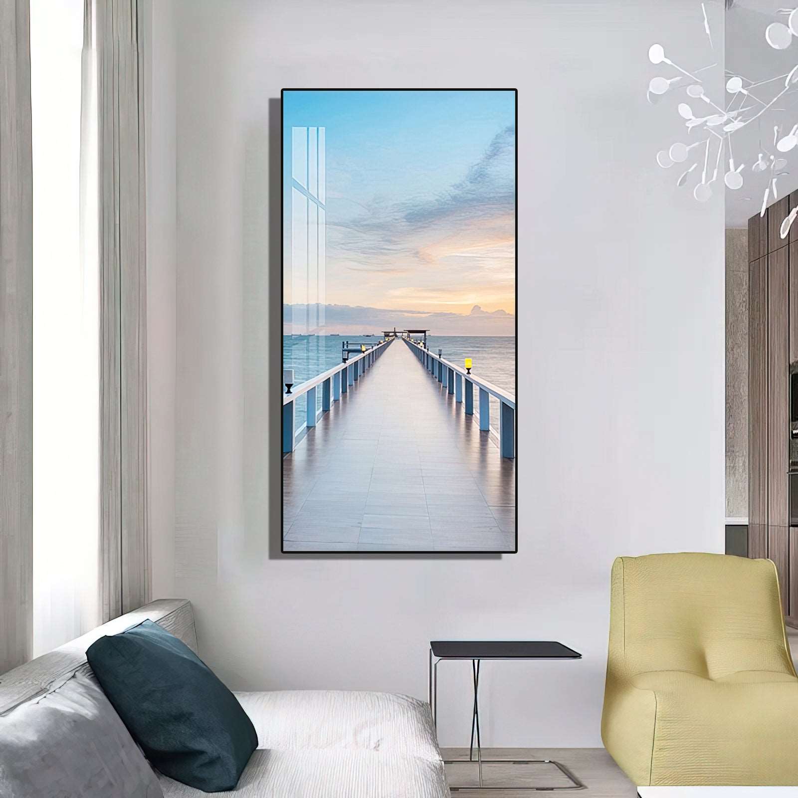 Sea Ocean Sky bridge landscape Painting - Bliss Vie