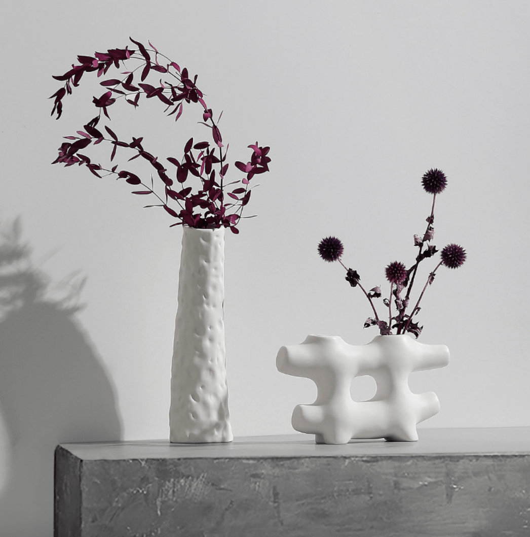 Abstract Hashtag Ceramic Vase | Home Decor cabinet Sleek Contemporary Sophisticated Unique Elegant Decorative Trendy stylish Minimalist Artistic Luxury Designer tabletop table decor accessories tableware living room decor coffee table decor