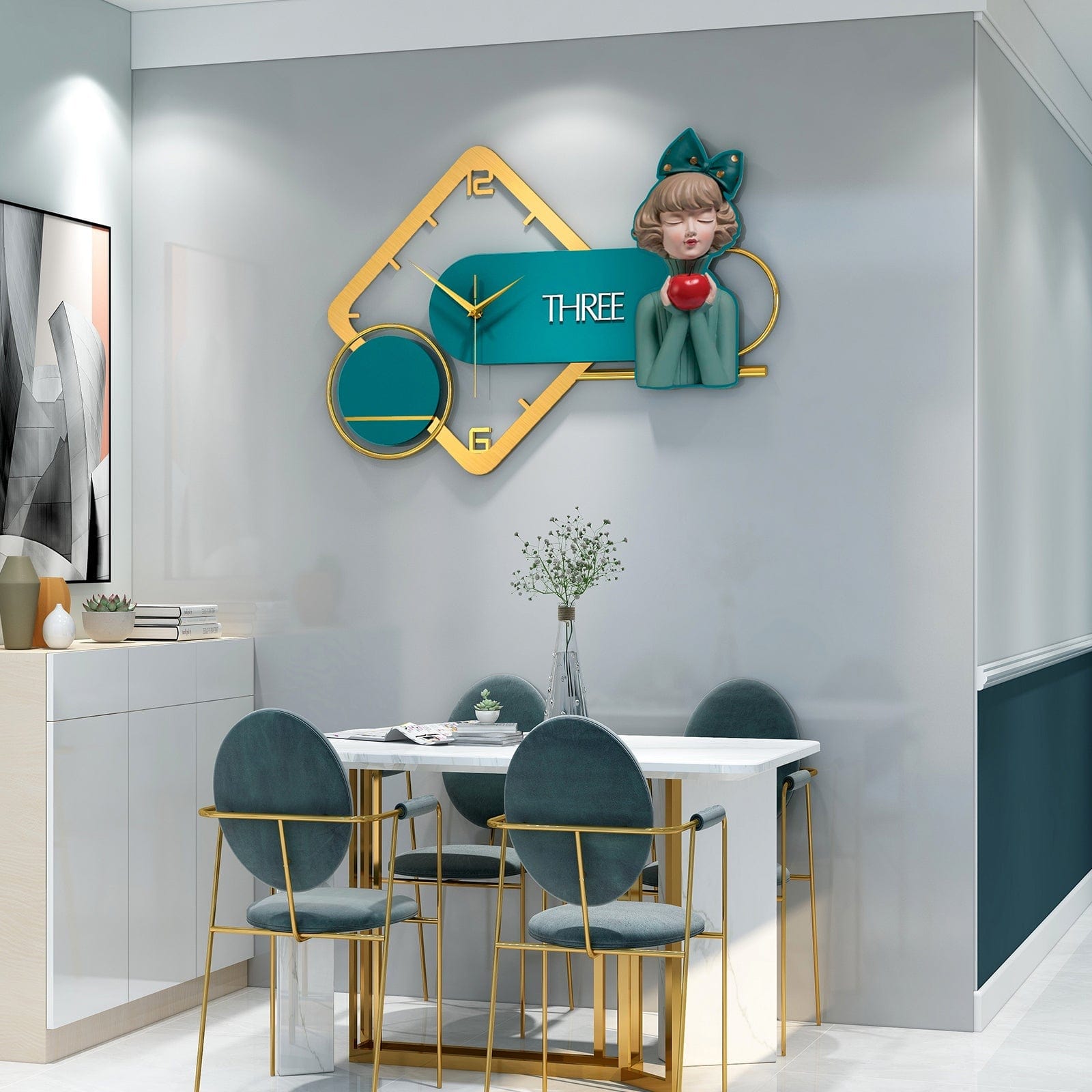 Adorable Kids Room Wall Clock | Home Decor cabinet Sleek Contemporary Sophisticated Unique Elegant Decorative Trendy stylish Minimalist Artistic Luxury Designer tabletop table decor accessories tableware living room decor coffee table decor