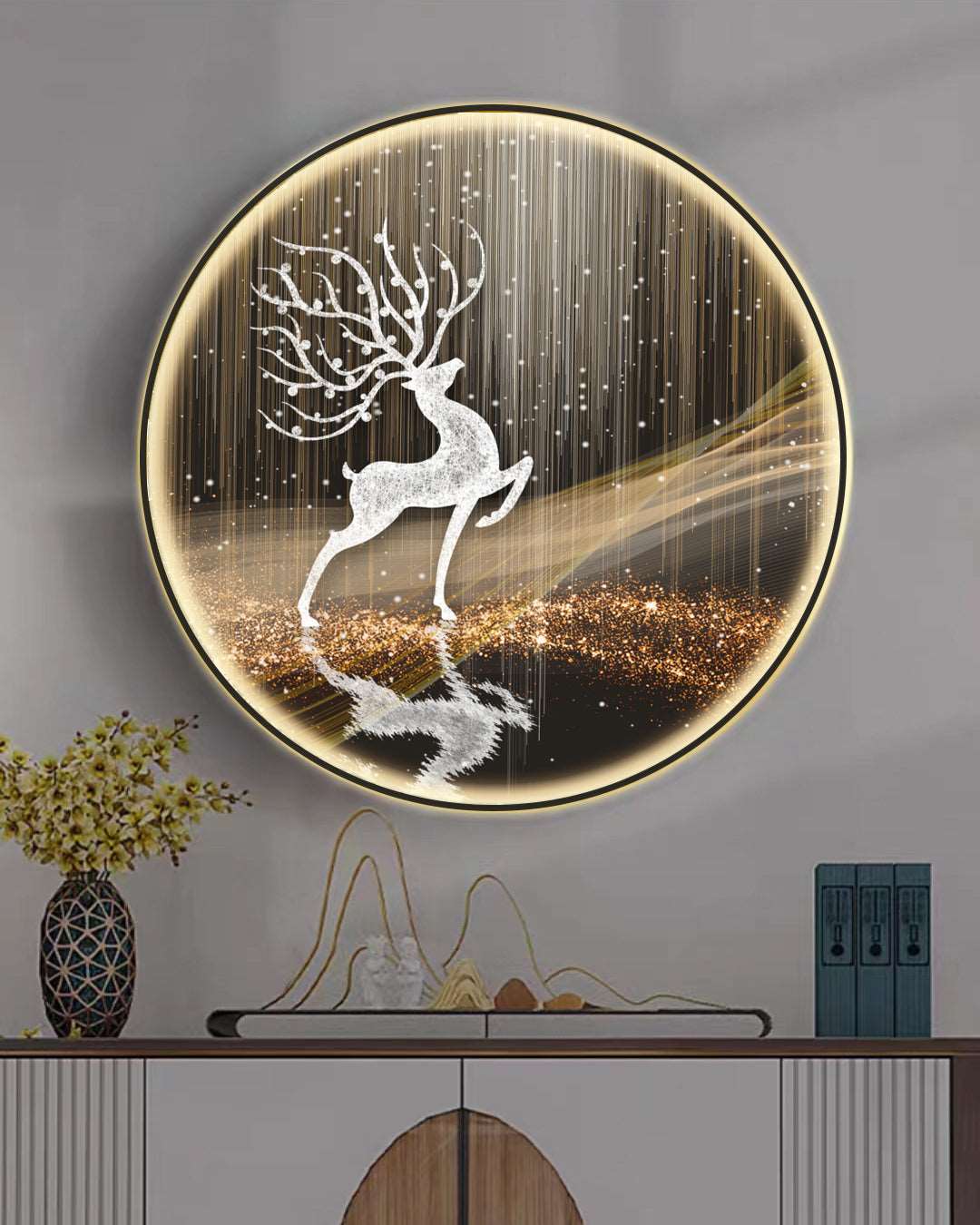 Dark Deer Painting with LED - Bliss Vie