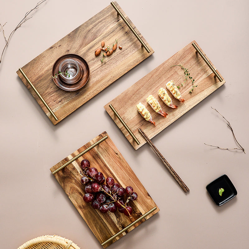 Splendid Wooden Tray With Metal Handle | BLISS VIE
