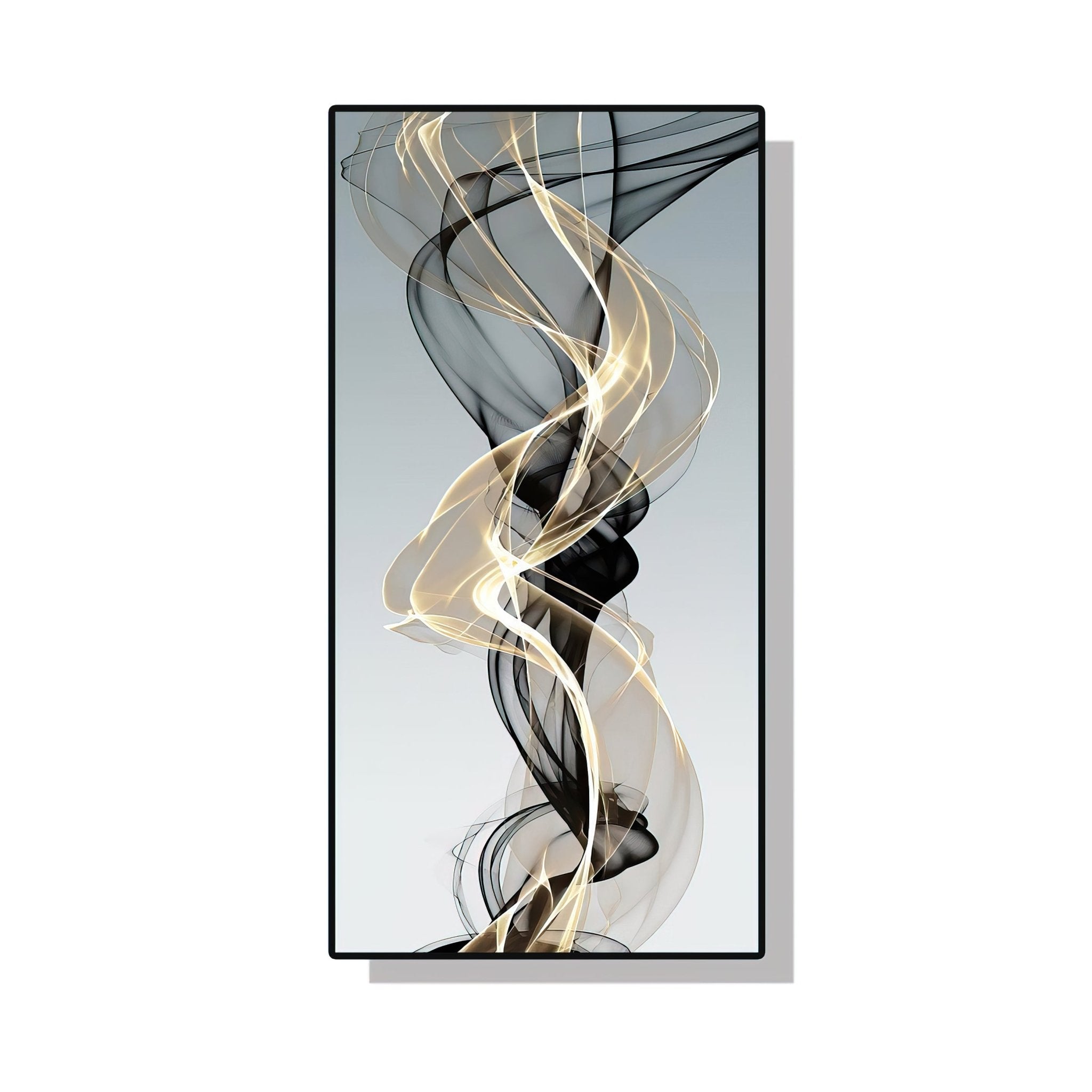 Wavy Abstract Wall Painting - Striking 60x120 cm Artwork Home Decor crystal porcelain Framed Large wall wall art wall accents