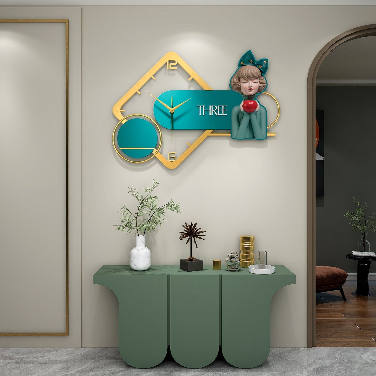 Adorable Kids Room Wall Clock | Home Decor cabinet Sleek Contemporary Sophisticated Unique Elegant Decorative Trendy stylish Minimalist Artistic Luxury Designer tabletop table decor accessories tableware living room decor coffee table decor