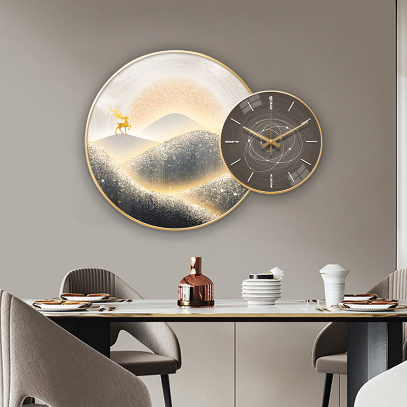 Living Room Wall Clock with Painting Sand | BLISS VIE