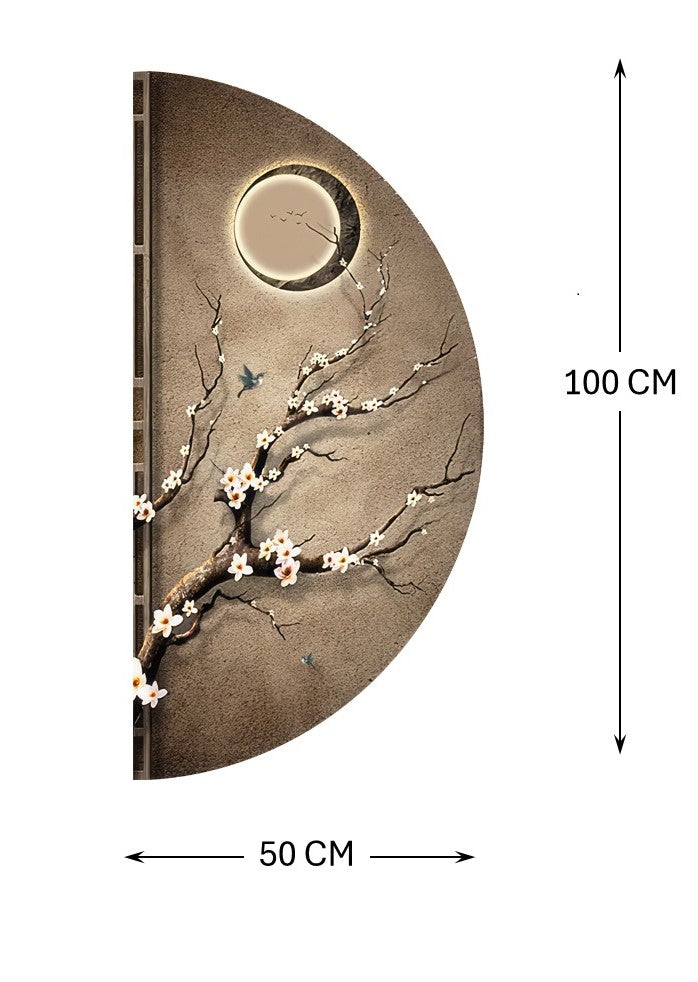Wall Décor Semi Circle Branches with LED - Bliss Vie
