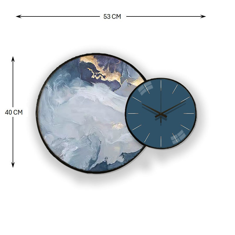 Wall Clock with Painting Abstract Round - Bliss Vie