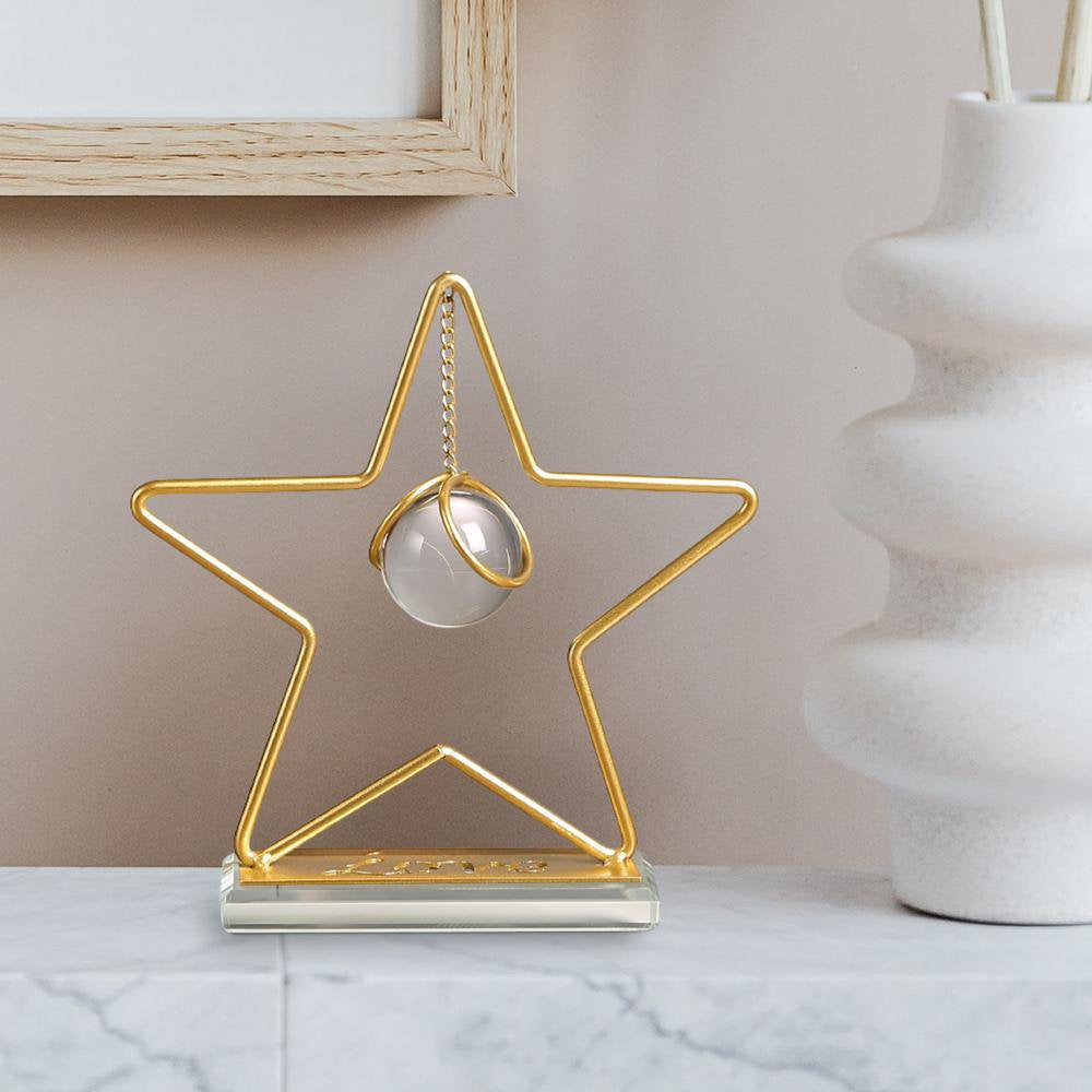 Crystal Ball with Metal Stand - Star - Bliss Vie