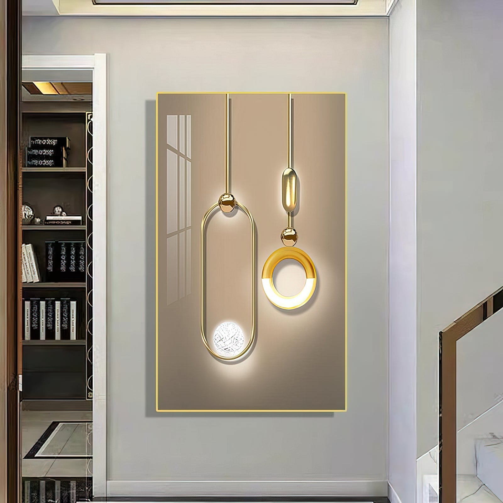 Hanging Objects Abstract Wall Painting - 50x100 cm Artwork Home Decor crystal porcelain Framed Large wall wall art wall accents