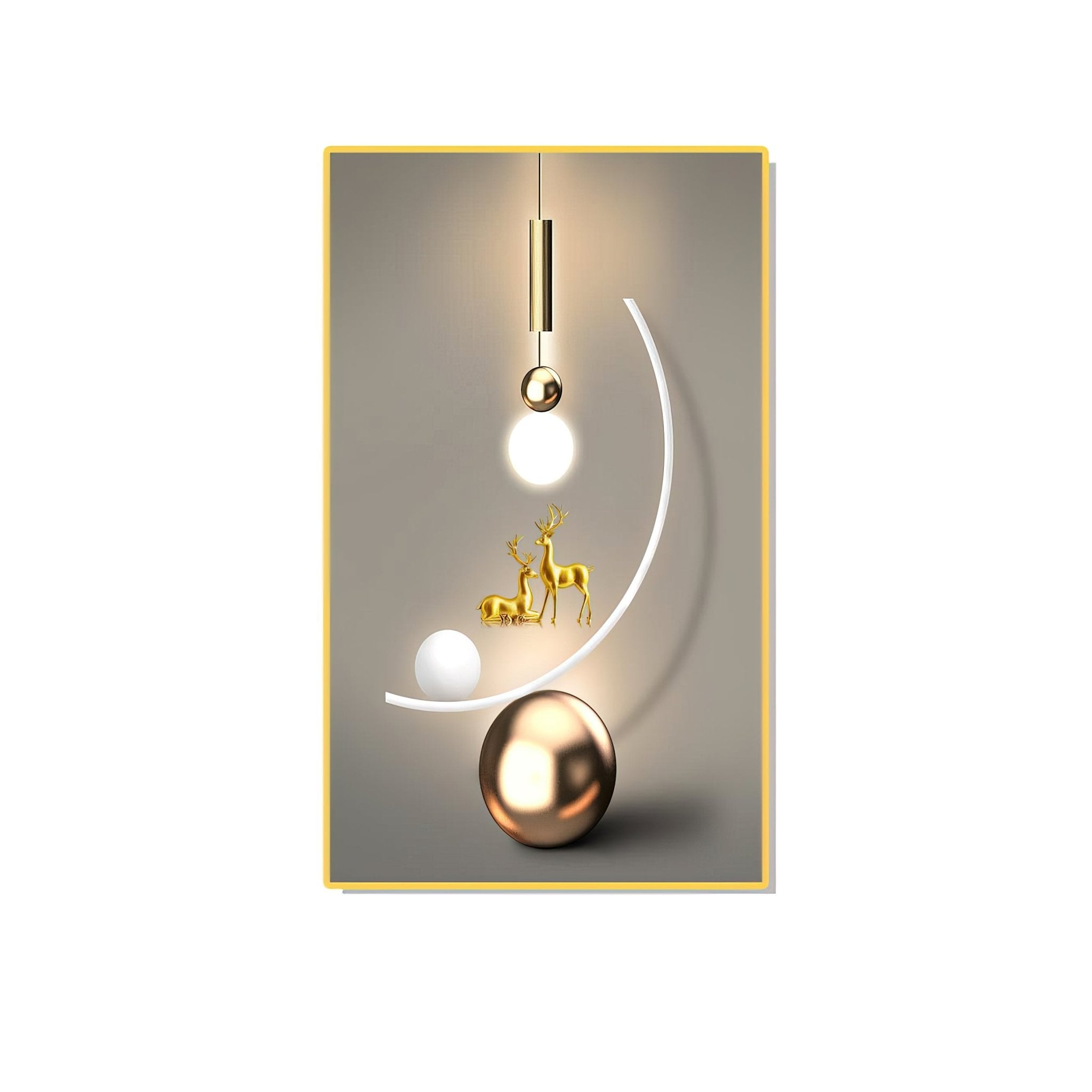 Crescent Silver Bowl Abstract Wall Painting - 50x100 cm Art Piece Home Decor crystal porcelain Framed Large wall wall art wall accents