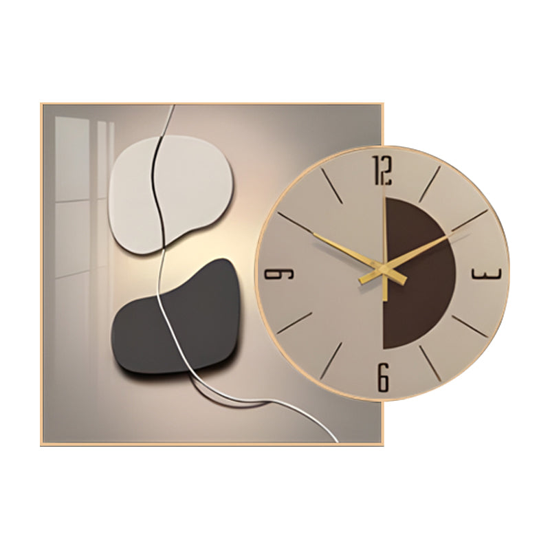Wall Clock with Abstract Painting Modern - Bliss Vie