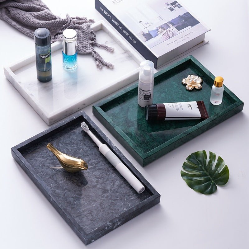 Modern Alita Marble Tray | Home Decor Crystal Sleek Contemporary Sophisticated Unique Elegant Decorative Trendy stylish Chic Minimalist Artistic Luxury Designer tabletop table decor accessories tableware