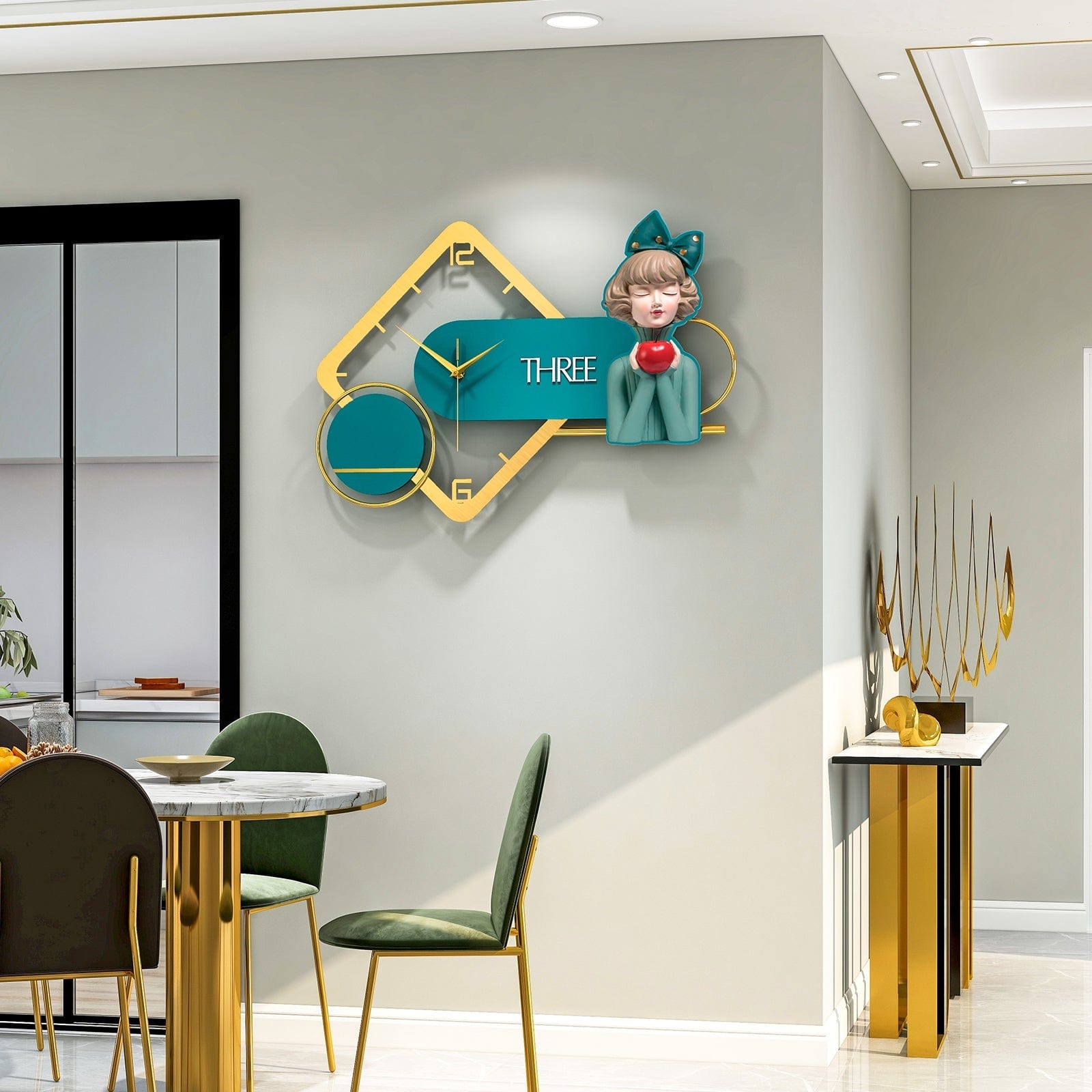 Adorable Kids Room Wall Clock | Home Decor cabinet Sleek Contemporary Sophisticated Unique Elegant Decorative Trendy stylish Minimalist Artistic Luxury Designer tabletop table decor accessories tableware living room decor coffee table decor