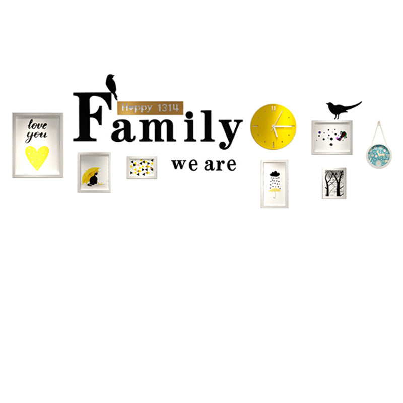 Modern Living Room Decorative Painting Photo Frame Clock Set