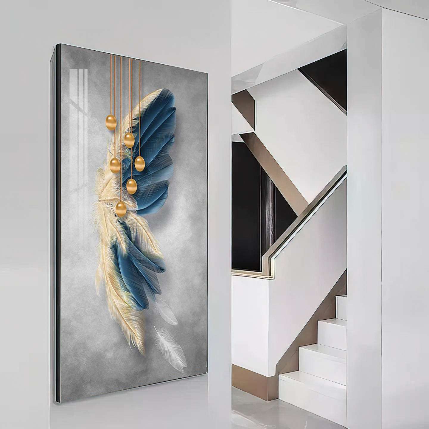 Abstract Wall Painting - Feathers - Bliss Vie
