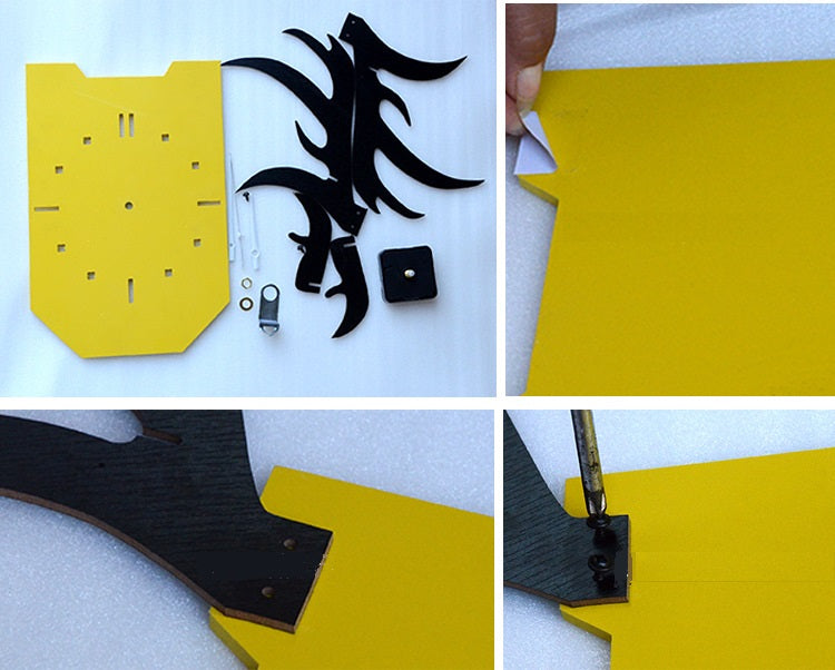 Modern Living Room Decorative Painting Photo frame Clock Set with Horns - Bliss Vie