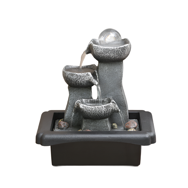 Indoor Tabletop Fountain with Illuminated Rolling Ball - Bliss Vie