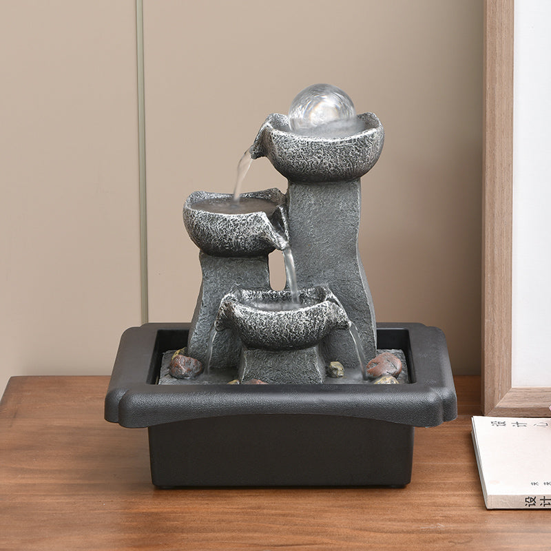 Tabletop Fountain with Illuminated Rolling Ball | Home Decor water modern fountain Contemporary tabletop decorative Minimalist water accent.