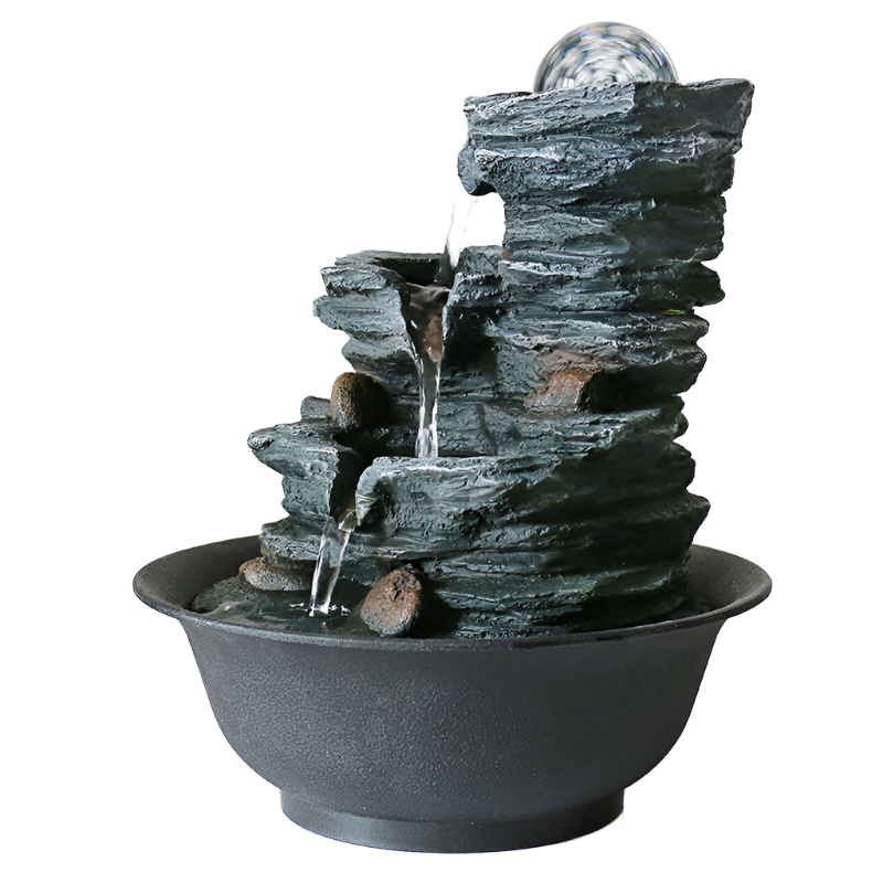 Indoor Tabletop Fountain with Illuminated Rolling Ball - Bliss Vie