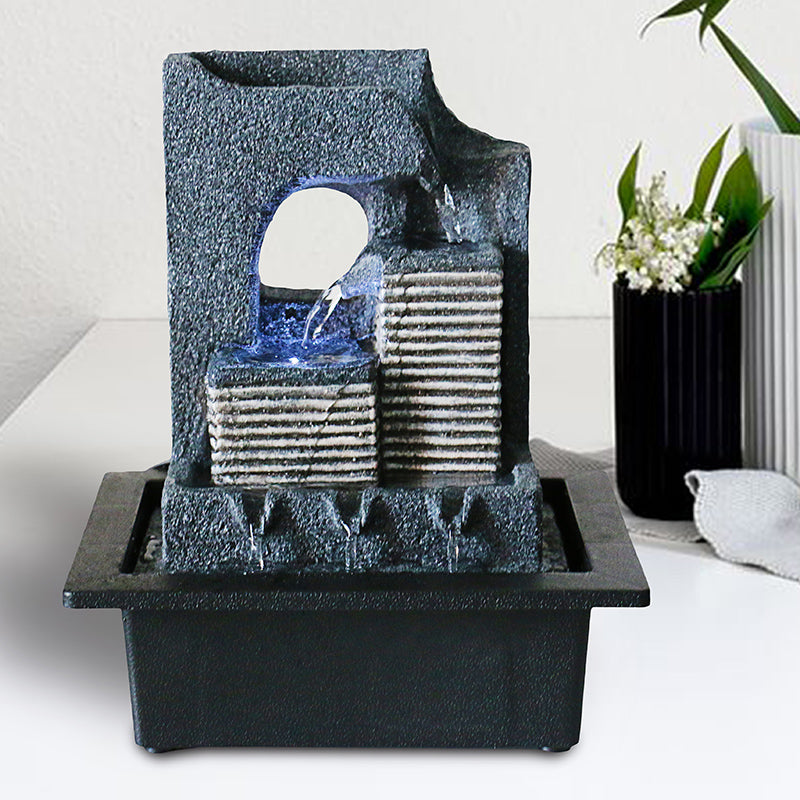 Indoor Tabletop Fountain with Lights | Home Decor water modern fountain Contemporary tabletop decorative Minimalist water accent.
