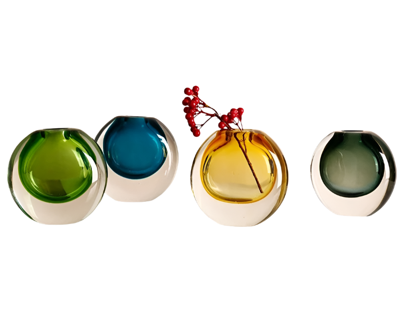 Gradient Color Painted Glass Flower Vase - Bliss Vie