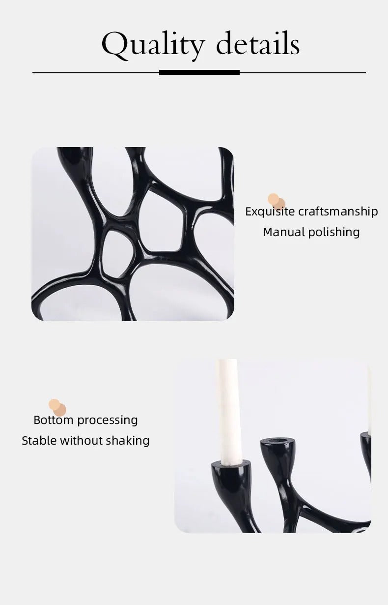 Cozy 3 Arm Candle Holder - Warm and Inviting Home Fragrance Accent Home Decor cabinet Sleek Contemporary Sophisticated Unique Elegant Decorative Trendy stylish Minimalist Artistic Luxury Designer tabletop table decor accessories tableware living room decor coffee table decor