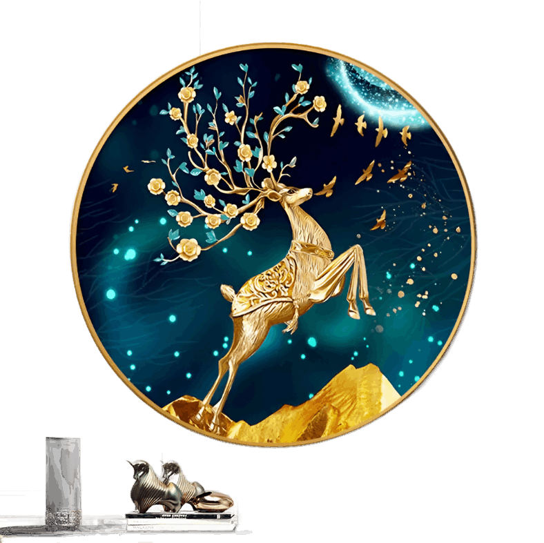 Round Wall Painting Crystal Porcelain - Bliss Vie