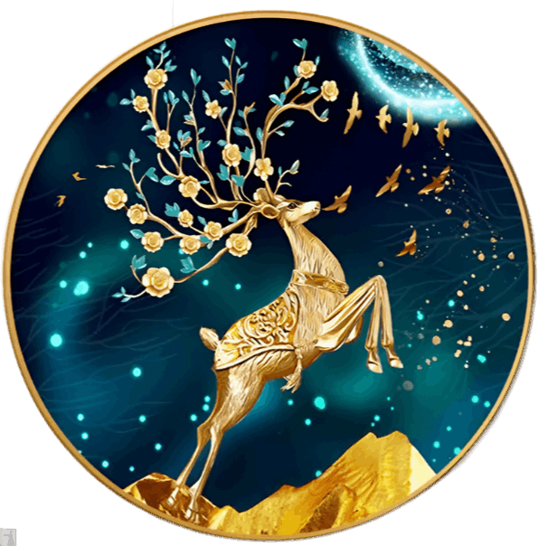 Round Wall Painting Crystal Porcelain - Bliss Vie