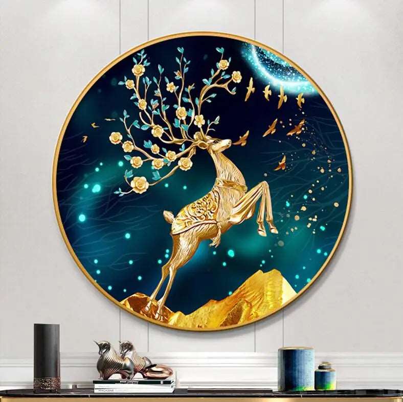 Round Wall Painting Crystal Porcelain - Bliss Vie