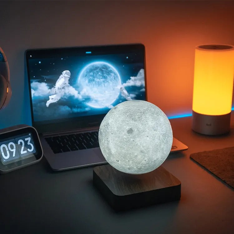 Celestial Elegance - Shining Moon Magnetic Levitation Chandeliers for Dazzling Illumination Home Decor cabinet Sleek Contemporary Sophisticated Unique Elegant Decorative Trendy stylish Minimalist Artistic Luxury Designer tabletop table decor accessories tableware living room decor coffee table decor