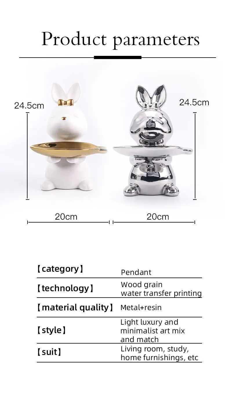 Cute Rabbit Figurine for Home Decor - Adorable Decor Accent cabinet Sleek Contemporary Sophisticated Unique Elegant Decorative Trendy stylish Minimalist Artistic Luxury Designer tabletop table decor accessories tableware living room decor coffee table decor