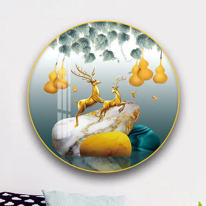 Round Wall Painting Crystal Porcelain - Bliss Vie