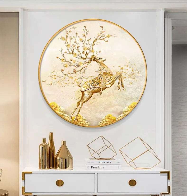 Round Wall Painting Crystal Porcelain - Bliss Vie