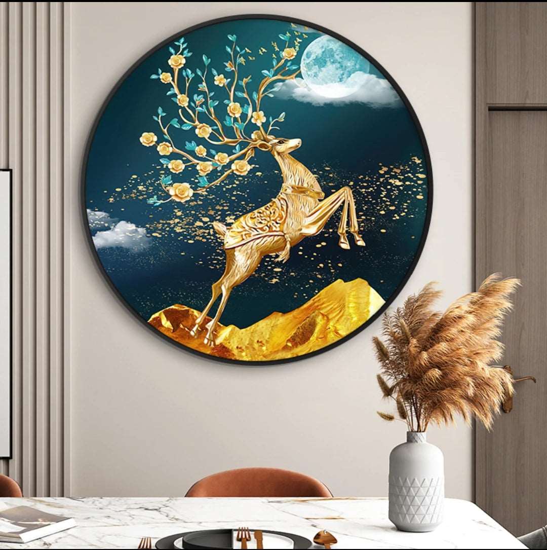 Round Wall Painting Crystal Porcelain - Bliss Vie