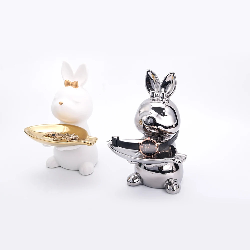 Cute Rabbit Figurine for Home Decor - Adorable Decor Accent cabinet Sleek Contemporary Sophisticated Unique Elegant Decorative Trendy stylish Minimalist Artistic Luxury Designer tabletop table decor accessories tableware living room decor coffee table decor