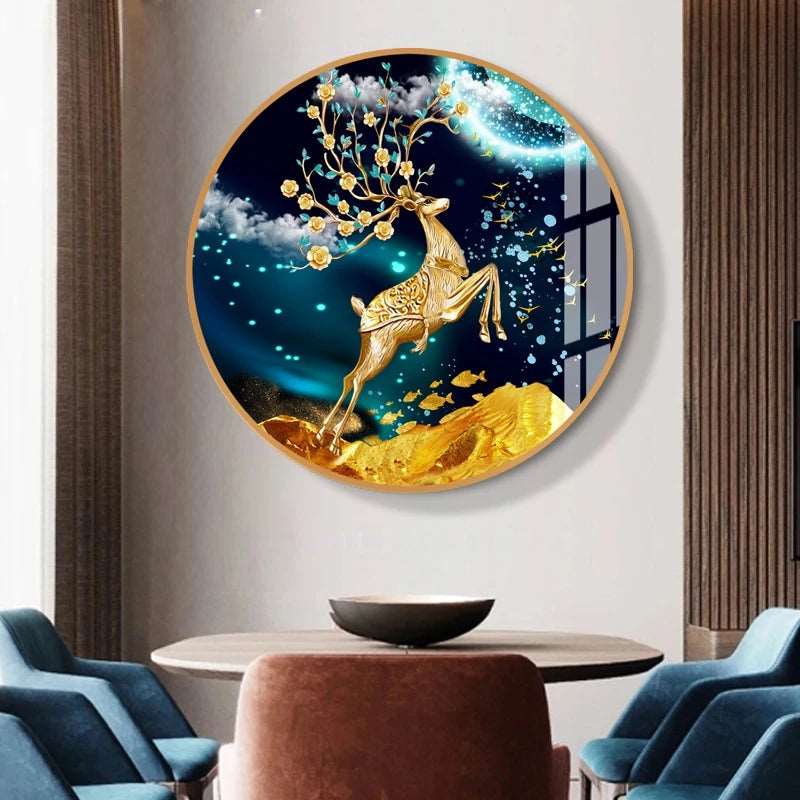 Round Wall Painting Crystal Porcelain - Bliss Vie