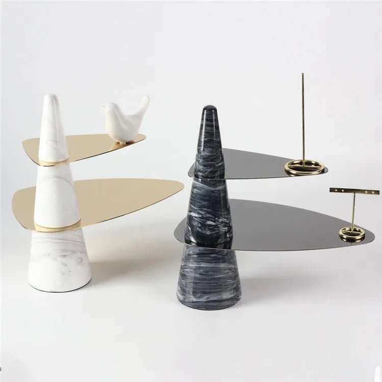 Artistic 2 Tier Cake Stand - Elegant Serving and Decor Piece Home Decor cabinet Sleek Contemporary Sophisticated Unique Elegant Decorative Trendy stylish Minimalist Artistic Luxury Designer tabletop table decor accessories tableware living room decor coffee table decor