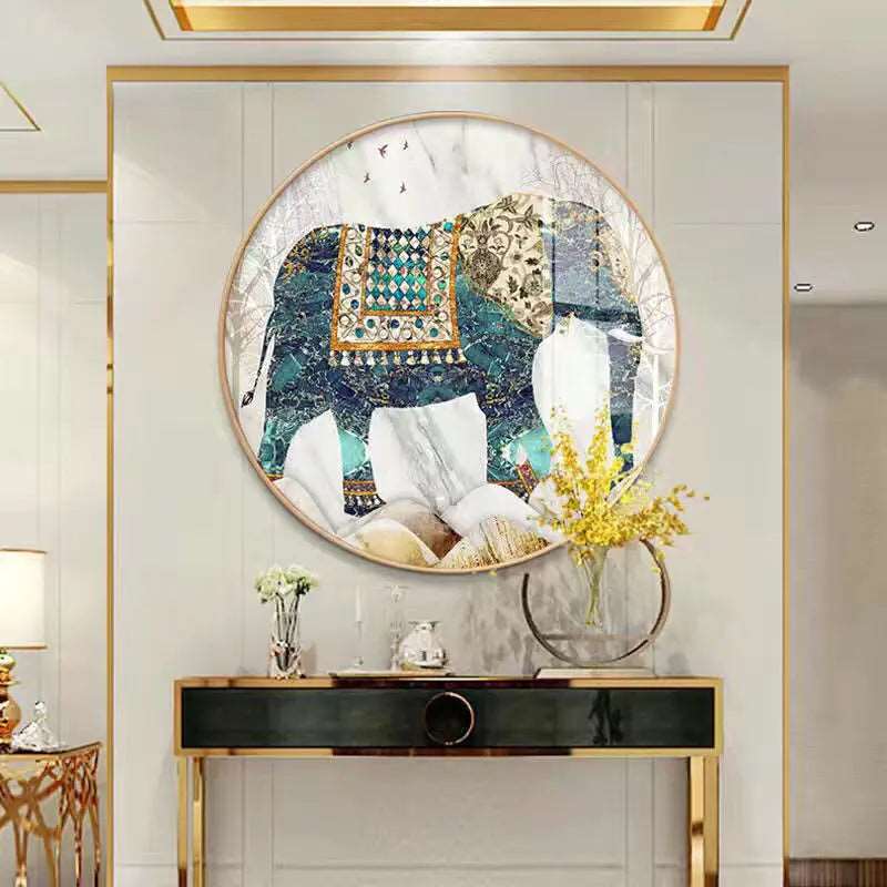 Round Wall Painting Crystal Porcelain - Bliss Vie